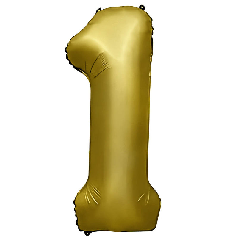 Number 1 Foil Balloon Vintage Gold 32 Inch