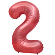 Foil Balloon Number 2 Crimson Red