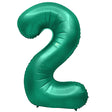 Foil Number 2 Balloon Green 32 Inch