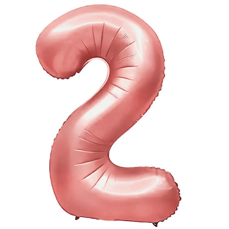 Metal Number 2 Balloon Metallic Pink