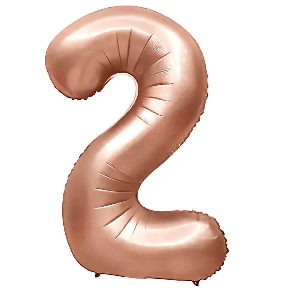 Number 2 Foil Balloon 32 Inch Rose Gold