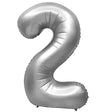 Foil Balloon Number 2 Silver 32 Inch