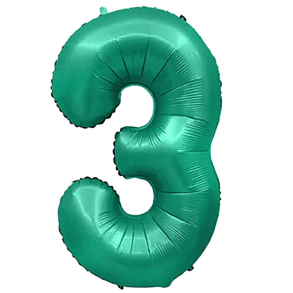 Foil Balloon Number 3 Green 32 Inch
