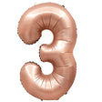 Foil Number 3 Balloon Rose Gold 32 Inch