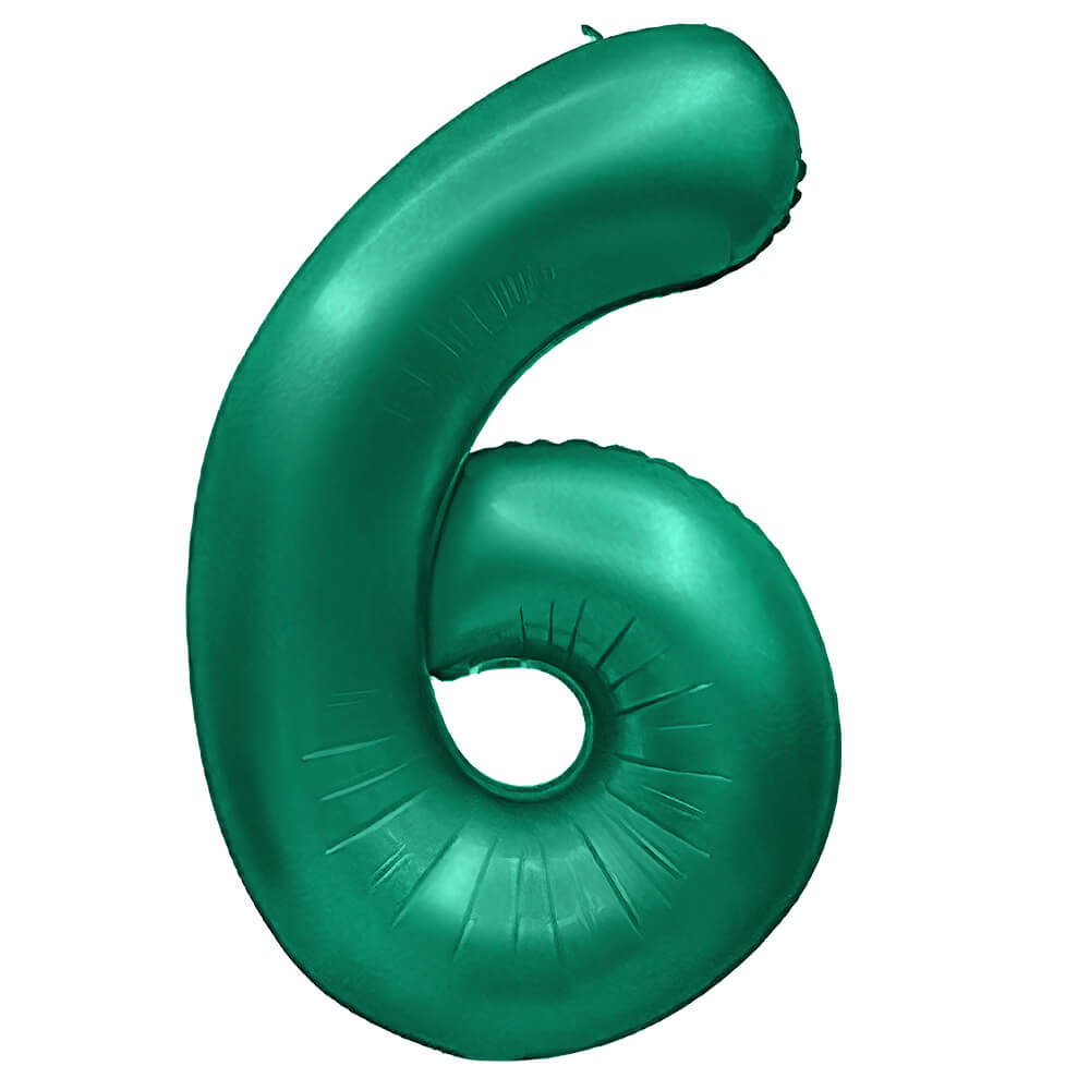 Number 6 Green Foil Balloon 32 Inch