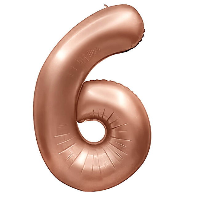 Foil Balloon Number 6 Rose Gold