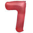 Foil Balloon Number 7 Crimson Red