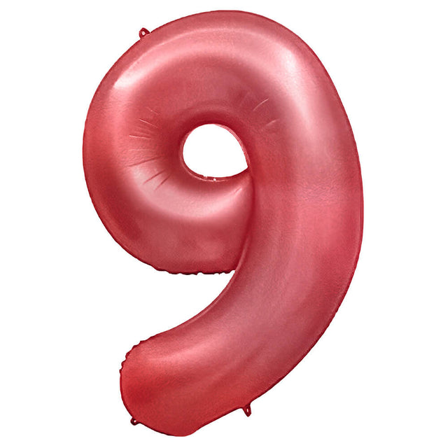 Foil Balloon Number 9 Crimson Red