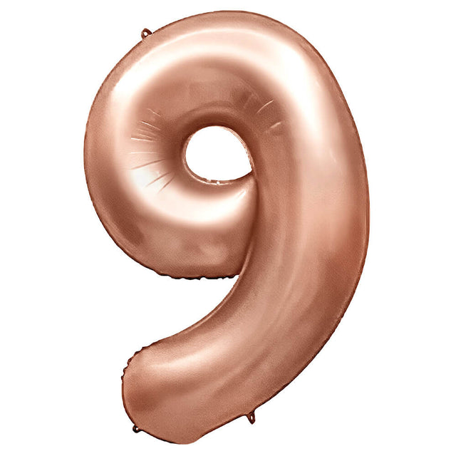 Number 9 Foil Balloon Rose Gold