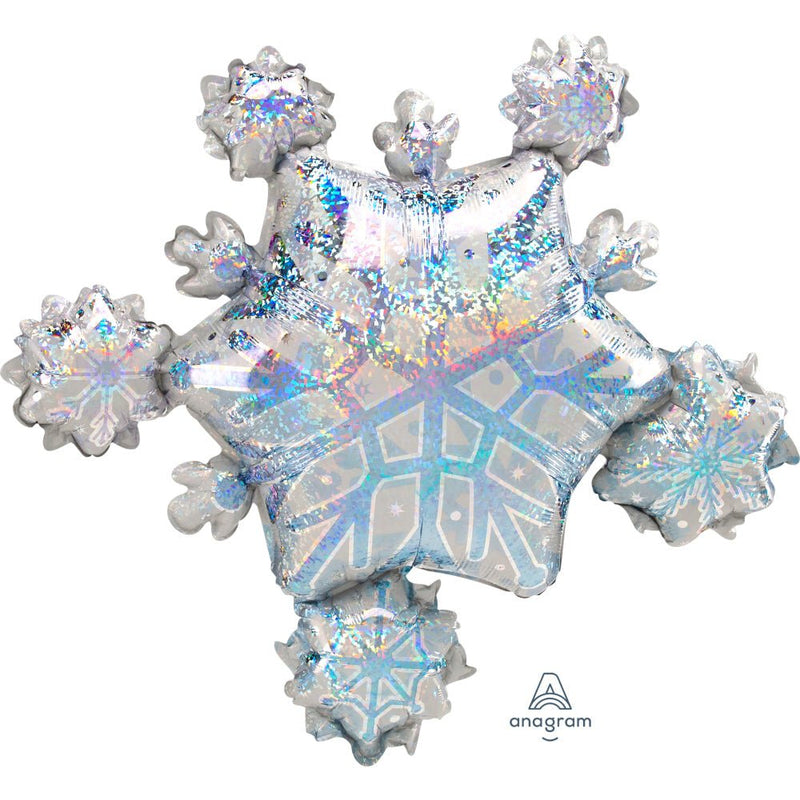Foil Balloon Prismatic Snowflake Cluster