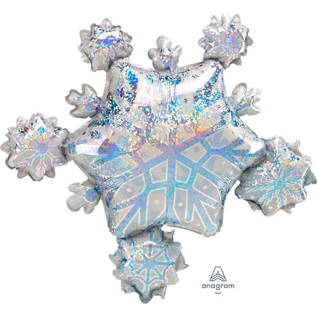 Foil Balloon Prismatic Snowflake Cluster
