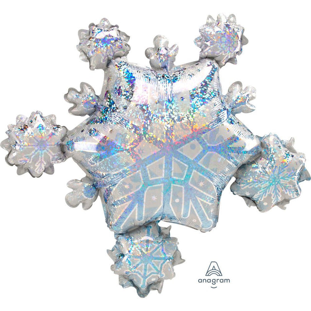 Foil Balloon Prismatic Snowflake Cluster