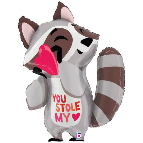Foil Balloon You Stole My Heart Raccoon