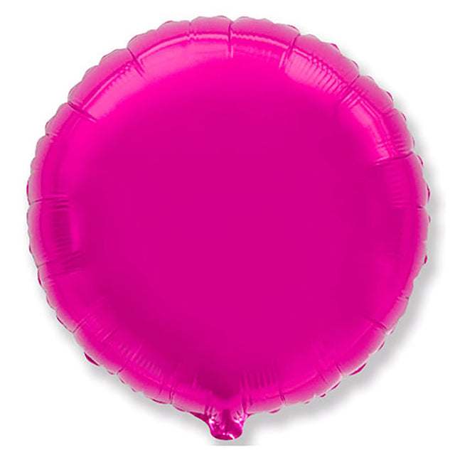32 Inch Round Fuchsia Foil Balloon