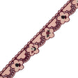 Pink Floral Embroidered Eyelet Trim - 2"