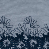 Poseidon Blue Floral Embroidered Mesh Trim - 4.5"