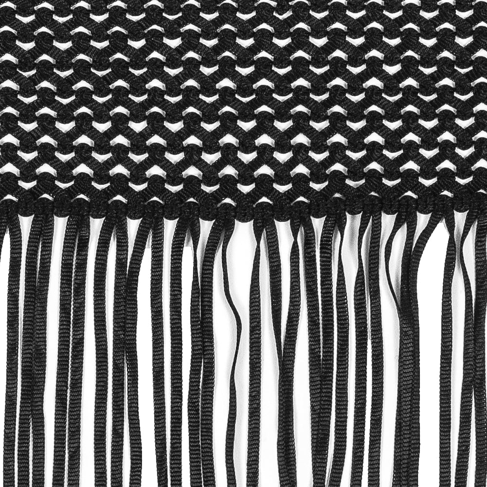 Black Ribbon Fringe Trim - 12"