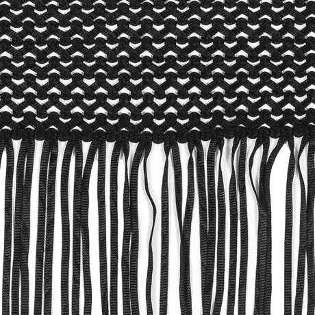Black Ribbon Fringe Trim - 12"