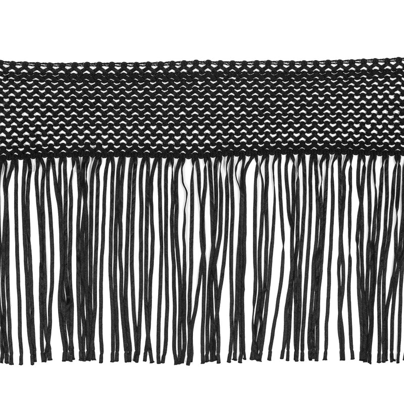 Black Ribbon Fringe Trim - 12"