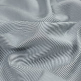 White and Gray Shadow Striped Silk and Cotton Woven