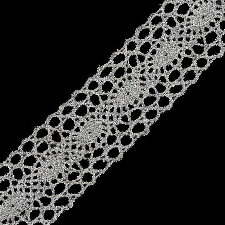 Metallic Silver Lace Trim - 1.75"