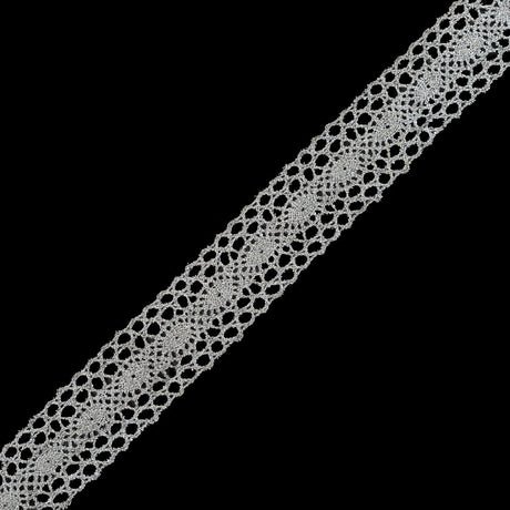 Metallic Silver Lace Trim - 1.75"