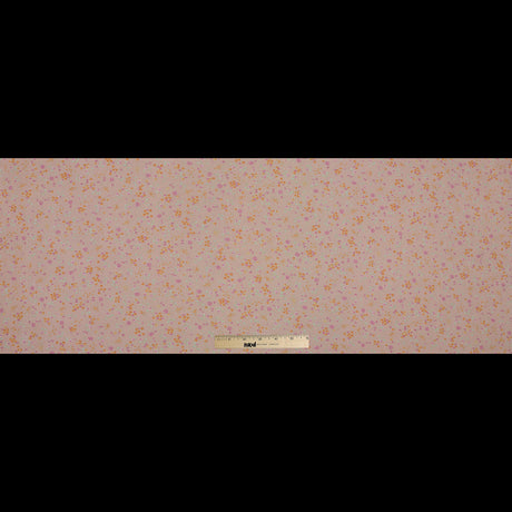 Orange Sherbet Floral Printed Polyester Mesh
