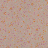 Orange Sherbet Floral Printed Polyester Mesh