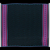 Famous NYC Designer Pink, Teal and Purple Printed Crepe de Chine Silk Panel
