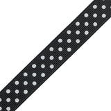 Black and White Polka Dotted Grosgrain Ribbon - 0.625"