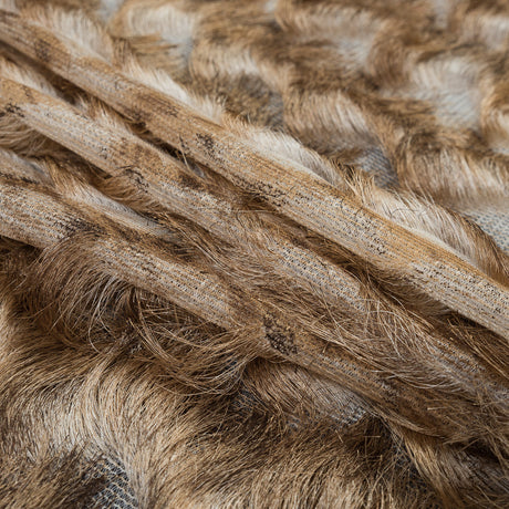 Beige and White Chevron Fringe Fabric