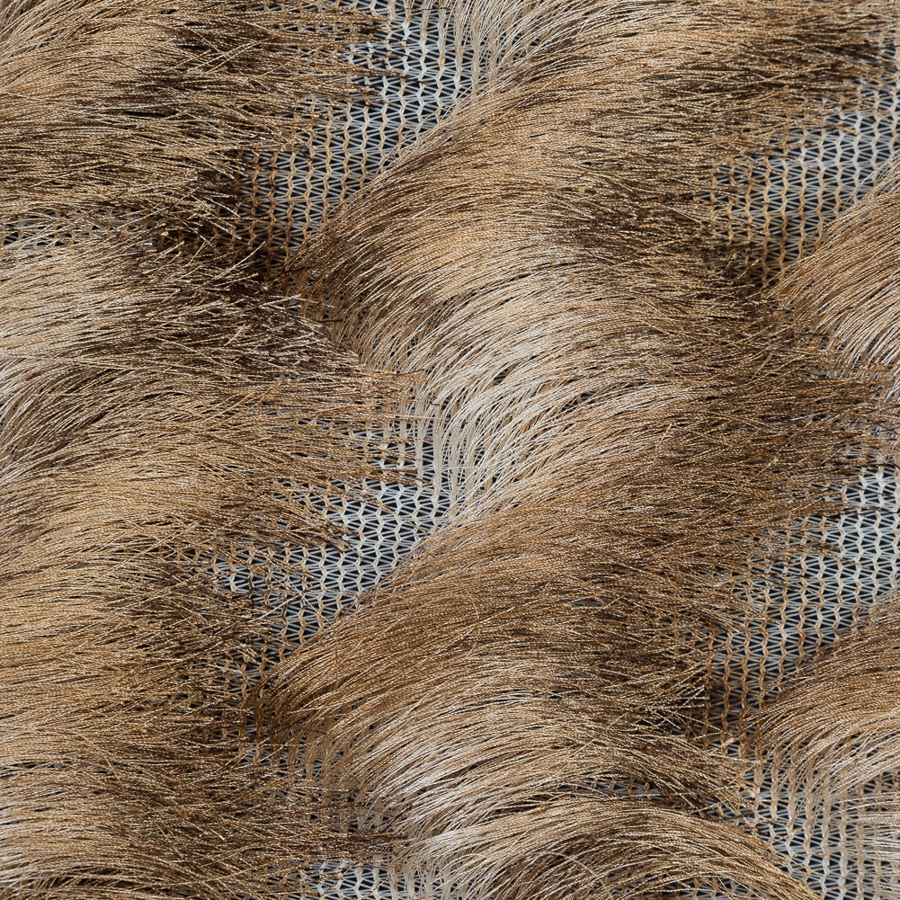 Beige and White Chevron Fringe Fabric