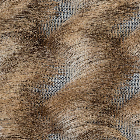 Beige and White Chevron Fringe Fabric