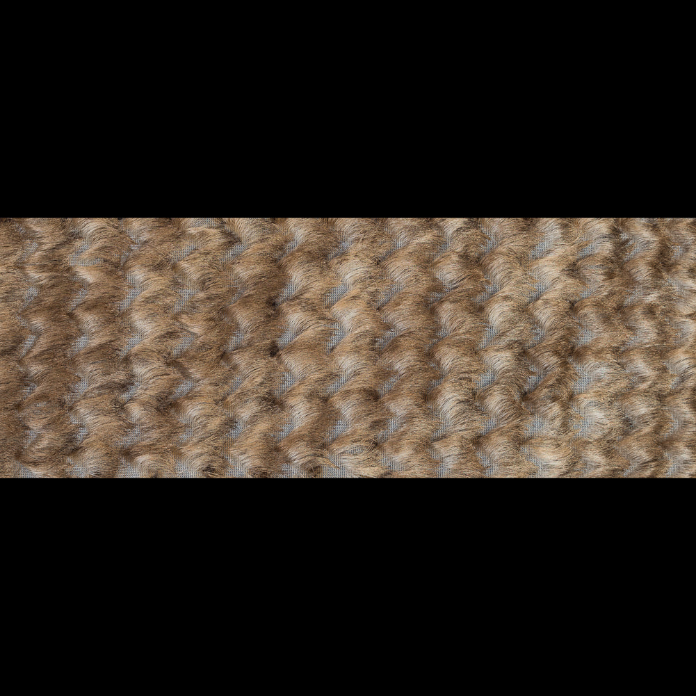 Beige and White Chevron Fringe Fabric