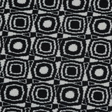 Black and Ivory Geometric Polyester Crepe