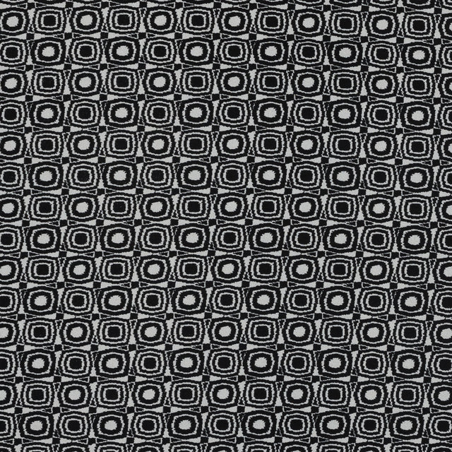 Black and Ivory Geometric Polyester Crepe