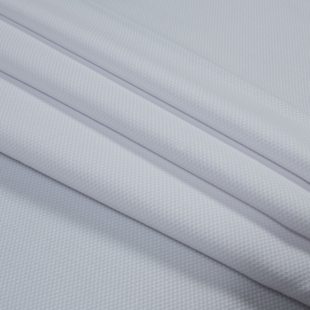 White Stretch Woven Cotton Pique