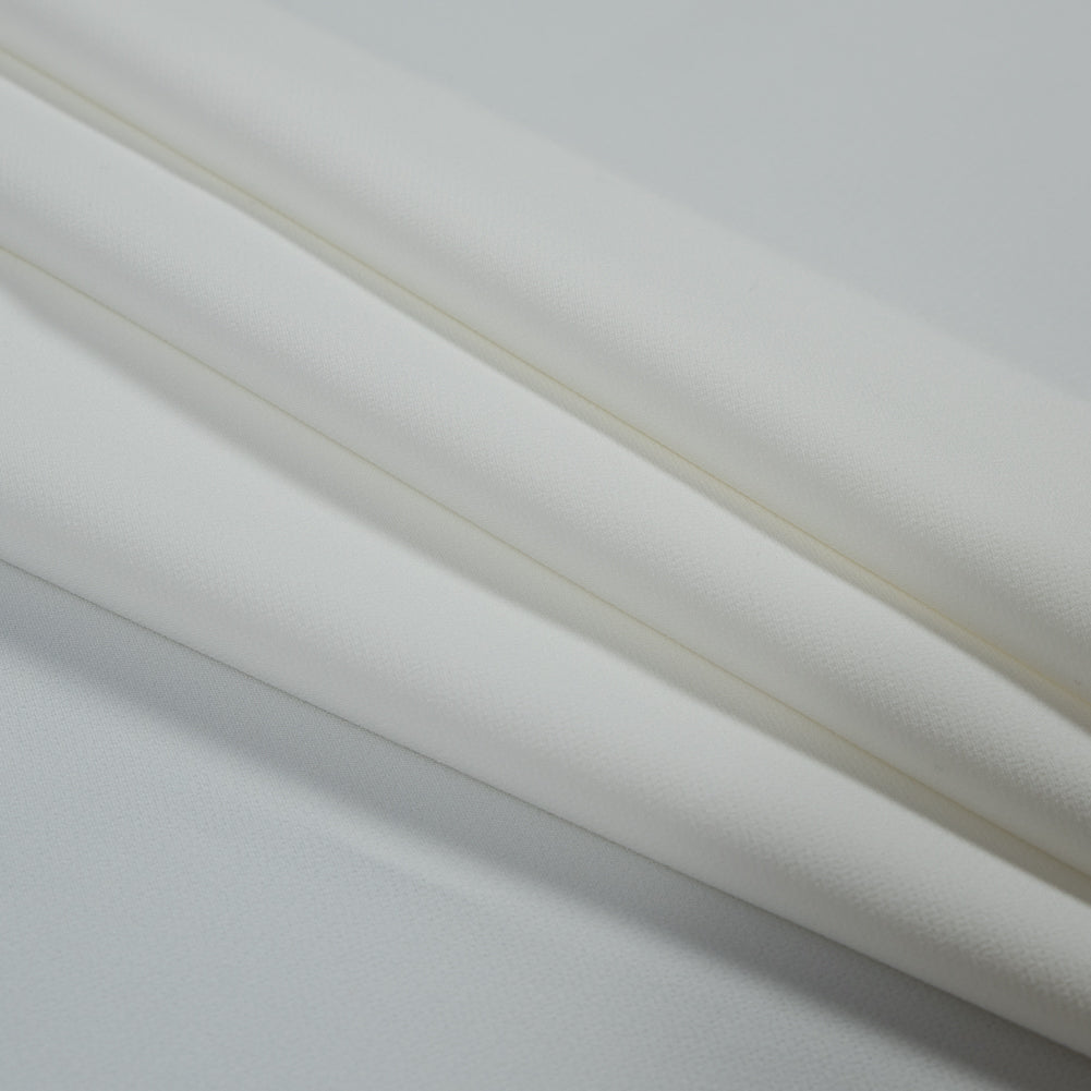 White Stretch Polyester 4-Ply Crepe