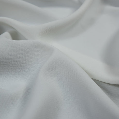 White Stretch Polyester 4-Ply Crepe