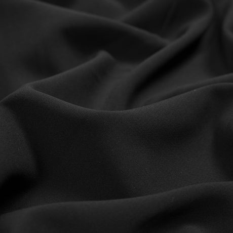 Black Stretch Polyester 4-Ply Crepe