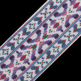 Purple and White Multicolor Jacquard Ribbon - 2"