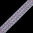 Purple and White Multicolor Jacquard Ribbon - 2"