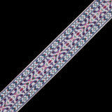 Purple and White Multicolor Jacquard Ribbon - 2"