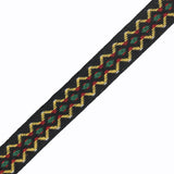 Black and Yellow Geometric Jacquard Ribbon - 0.5"