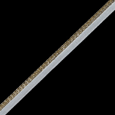 Gold Metallic Cord with White Lip - 0.25"