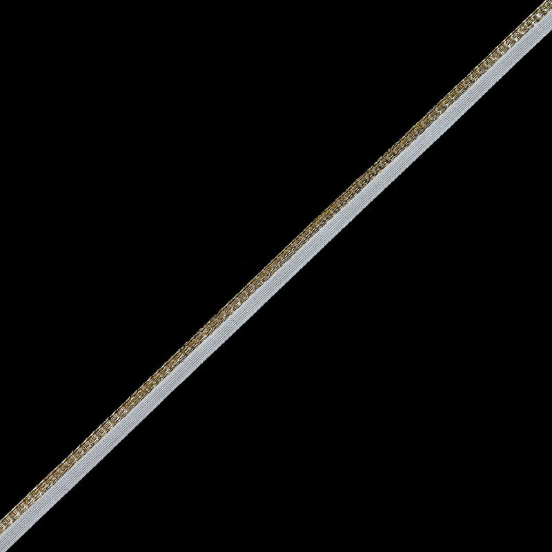 Gold Metallic Cord with White Lip - 0.25"