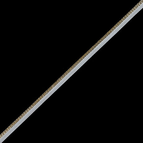 Gold Metallic Cord with White Lip - 0.25"