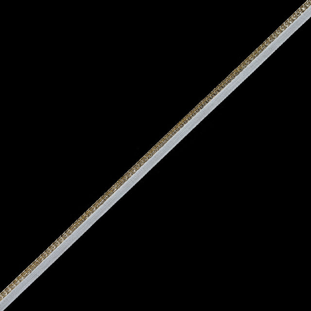Gold Metallic Cord with White Lip - 0.25"