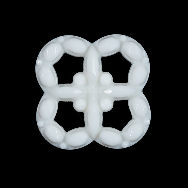 Italian White Decorative Plastic Button - 44L/28mm