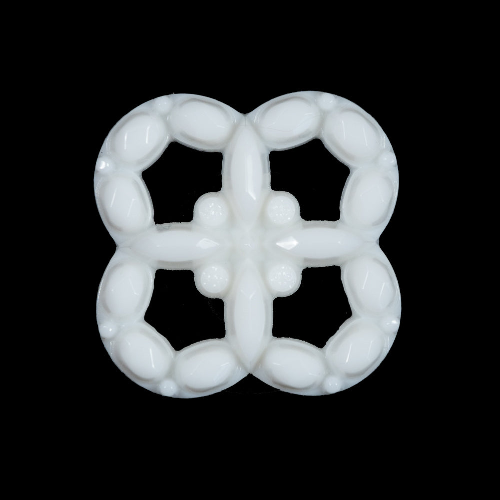 Italian White Decorative Plastic Button - 44L/28mm